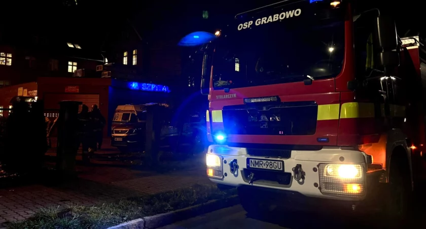 Fot. OSP Grabowo wsparło działania kolegów i zabezpieczało miejsce zdarzenia. Fot. OSP Grabowo / Facebook