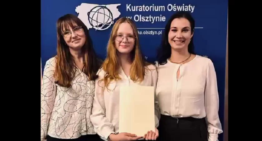 Wśród wyróżnionych znalazła się m.in. uczennica Technikum w Zespole Szkół nr 2 im. Władysława Jagiełły w Mrągowie. Fot. archiwum szkoły