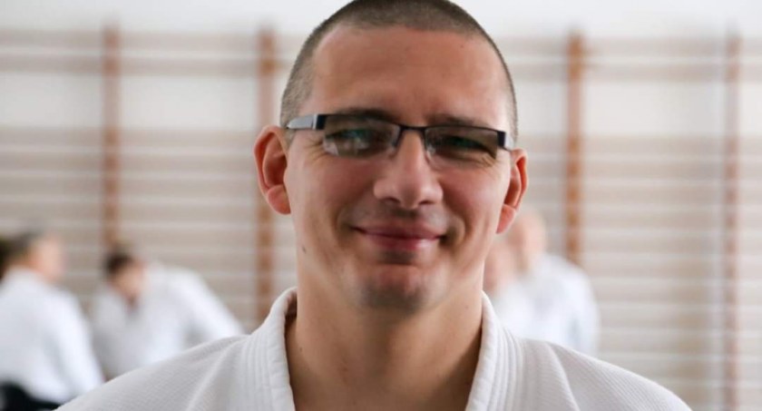Sensei Rafał Łukaszewski z Mrągowskiego Klubu Aikido i Samoobrony otrzymał nominację na stopień Godan (5 Dan). Fot. archiwum klubu