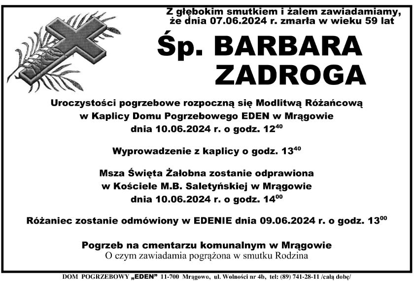 BARBARA ZADROGA