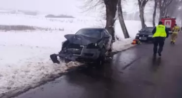 Groźne zdarzenie na drodze pod Mrągowem
