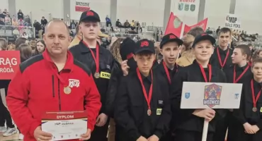 Młodzi strażacy z Woźnic na wojewódzkich zawodach w Olsztynie