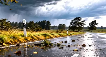 Silny wiatr w powiecie mrągowskim. Porywy do 75 km/h